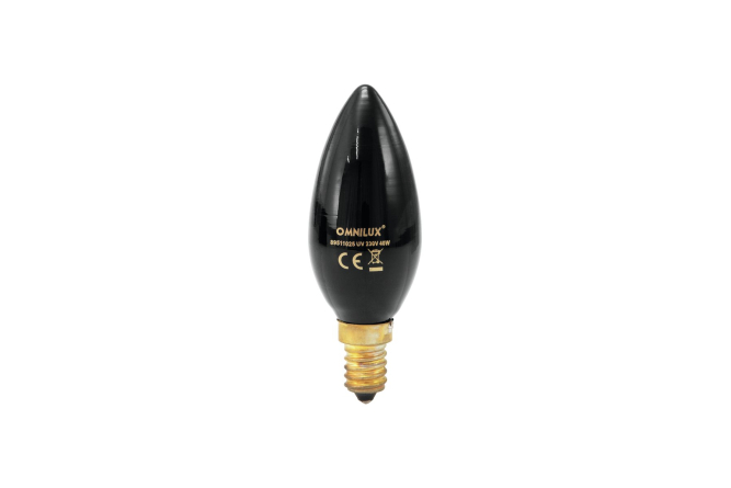OMNILUX C35 230V/40W E-14 UV Kerzenlampe (Deko Schwarzlichteffekt)