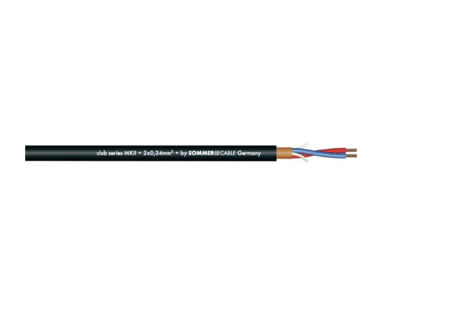 SOMMER CABLE Mikrofonkabel 2x0,34 100m sw CLUB SERIES