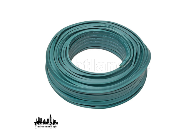 50m Illu Kabel Flachleitung als Ring grün H05RNH2-F...