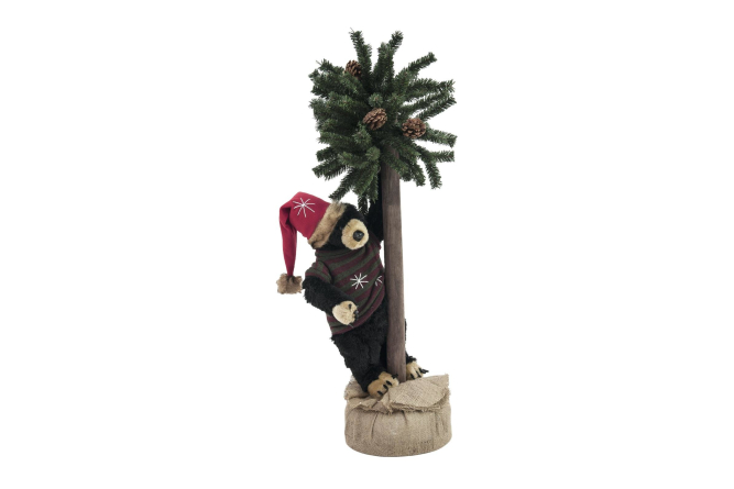 EUROPALMS Weihnachtsbär, mit Tanne, 105cm