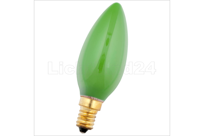 E14 - farbige Kerzenlampe, 25 Watt gr&uuml;n