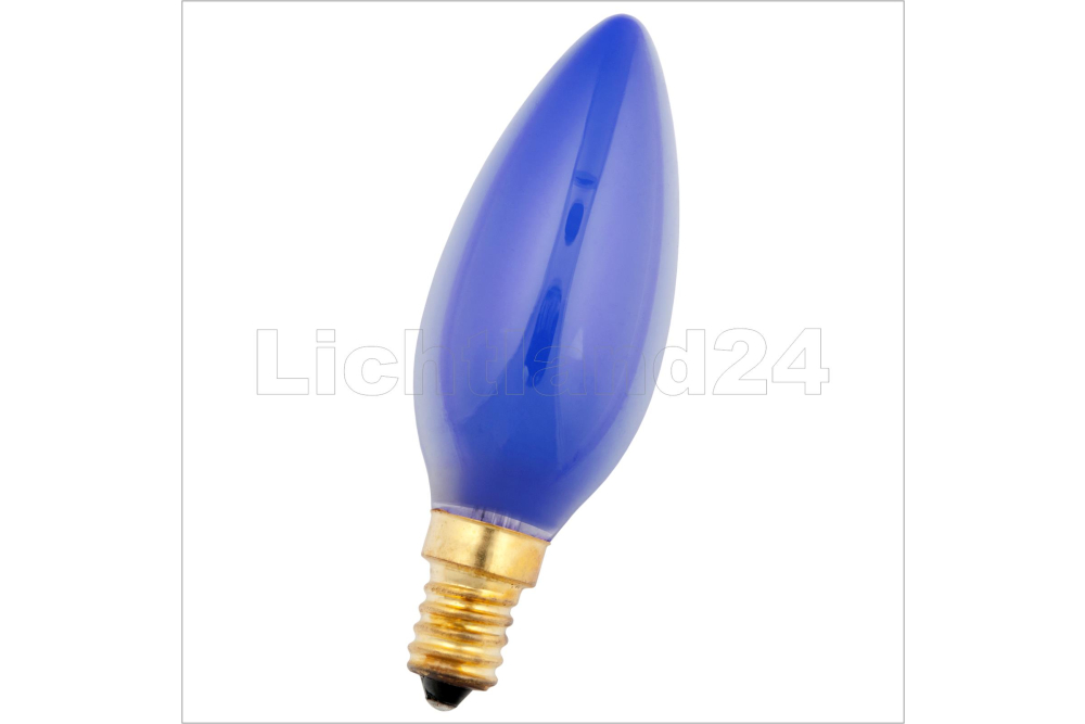 E14 - farbige Kerzenlampe, 25 Watt blau