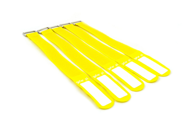 GAFER.PL Kabelbinder Klettverschluss 25x260mm 5er Pack gelb