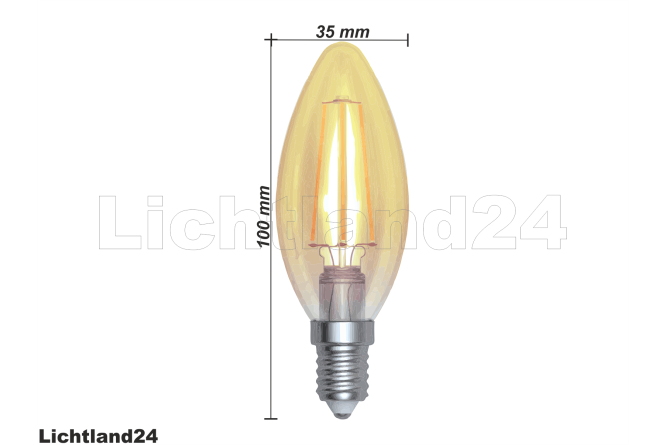 LED Filament Kerze C35 Retro Vintage E14 4W 2200K extra...
