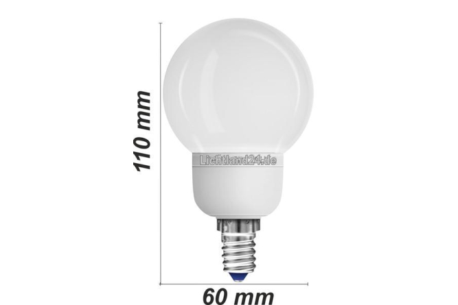 E14 - Elektronisch dimmbare Energiesparlampe Mini-Globe 9...