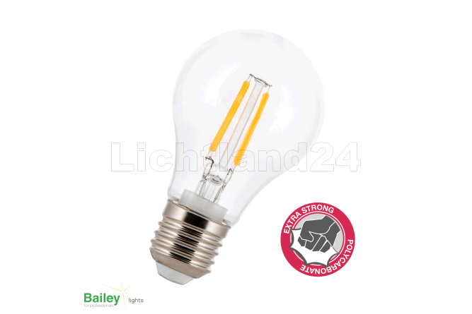 E27 - klare - LED Filament Birne (A60) 4W -...