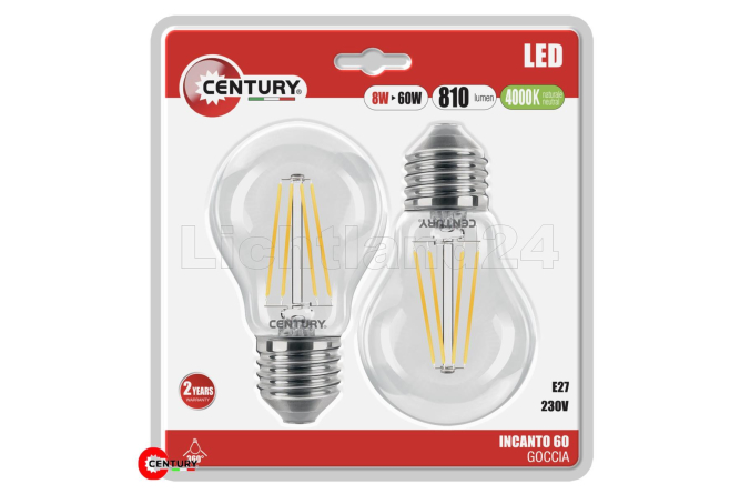 E27 LED Filament Birnen - INCANTO - A60 - 8W (= 60W)...