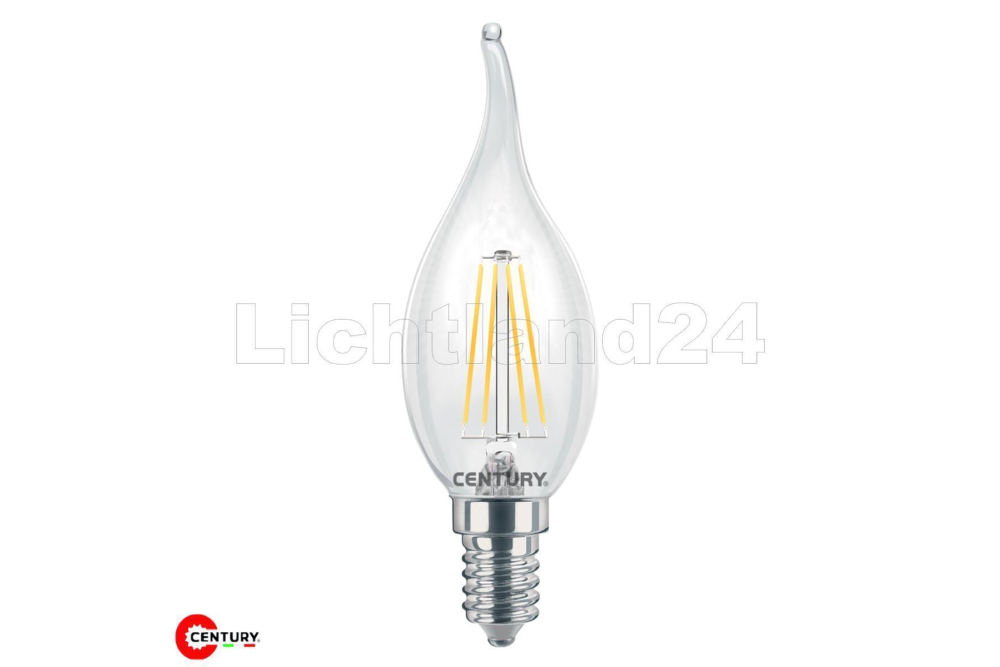 4W INCANTO 6000K Glühbirne Lampe = 40W E14 LED Filament Kerze gedreht matt 