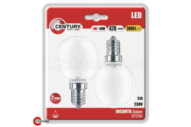 E14 LED Filament Tropfen matt - INCANTO - G45 - 4W (= 40W) 3000K - 2er Blister