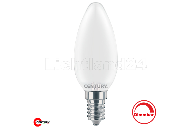 Dimmbare E14 LED Filament Kerze matt - INCANTO - C35 - 4W...