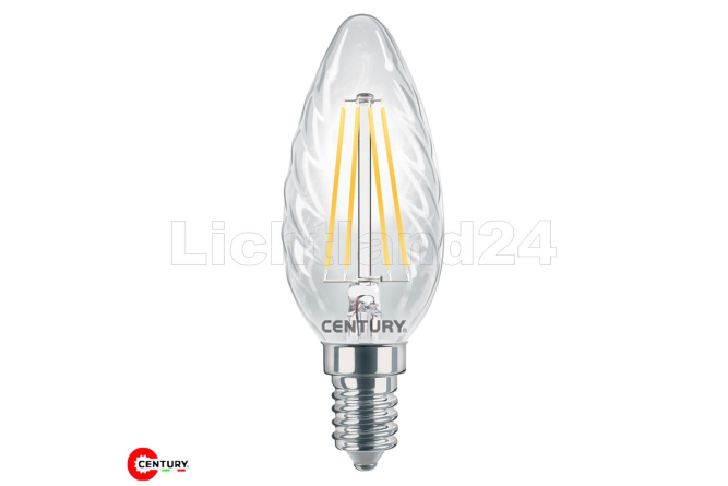 E14 LED Filament Kerze gedreht - INCANTO - 4W (= 40W) 2700K