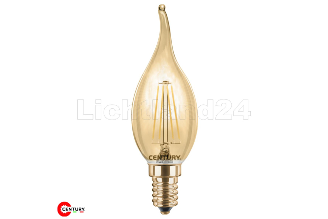 EPOCA - E14 - LED Fil. Windstoßkerze Gold - 4W (=...
