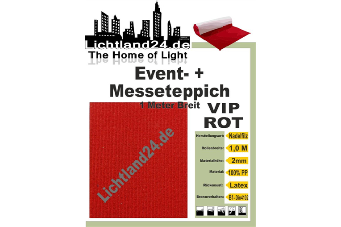 DER ROTE TEPPICH - VIP Hochzeits- Event- Messeteppich 100...