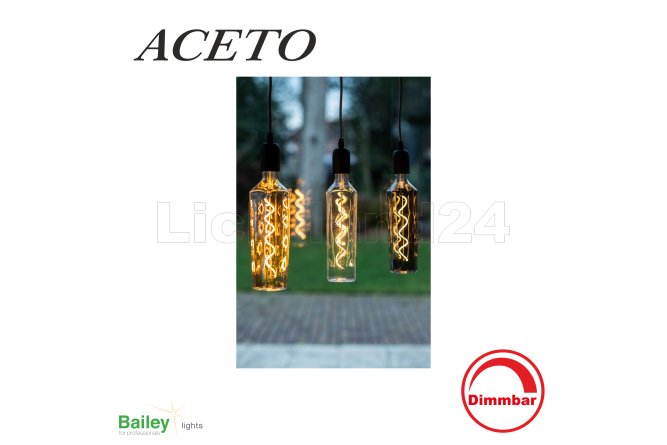 BOTTLES - E27 - LED Lampe "Aceto" Schwarz - 4W - 2200K (dimmbar)