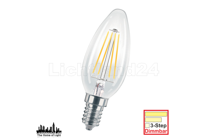 E14 LED Filament Kerze 3-Step-dimmbar C35 - 4W (= 40W) 2700K