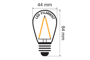 E27 City LED - 3 Watt ST44 dimmbare Lang-Tropfenlampe Filament extra warmweiß 2000K (vergl. +25W)
