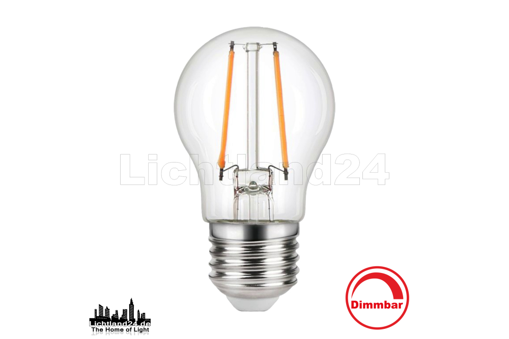 E27 dimmbarer LED Fila. Tropfen / MiniBirne G45 - 3W (= 25W) 2700K / 250 lm