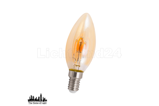 RETRO SPIRAL - E14 - LED Filament Kerze C35 - 1W - 2200K GOLD Vintage "extra warmweiß"