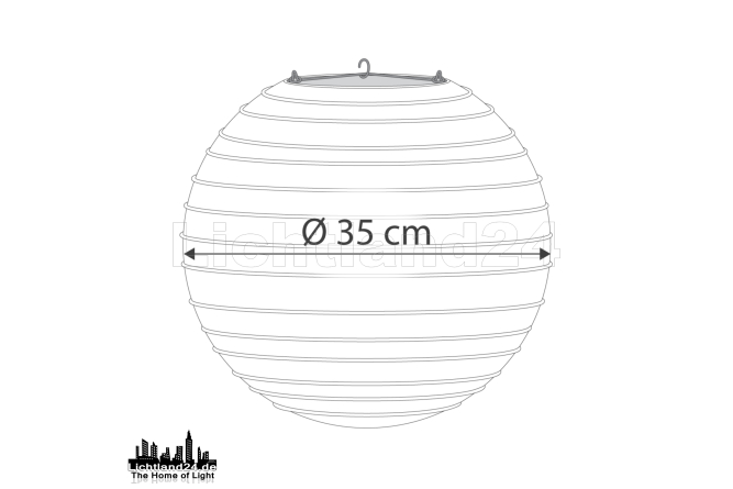 Weiße Partylaterne / Lampion für Illu Lichterketten und Pendelleuchten (Ø 35cm)